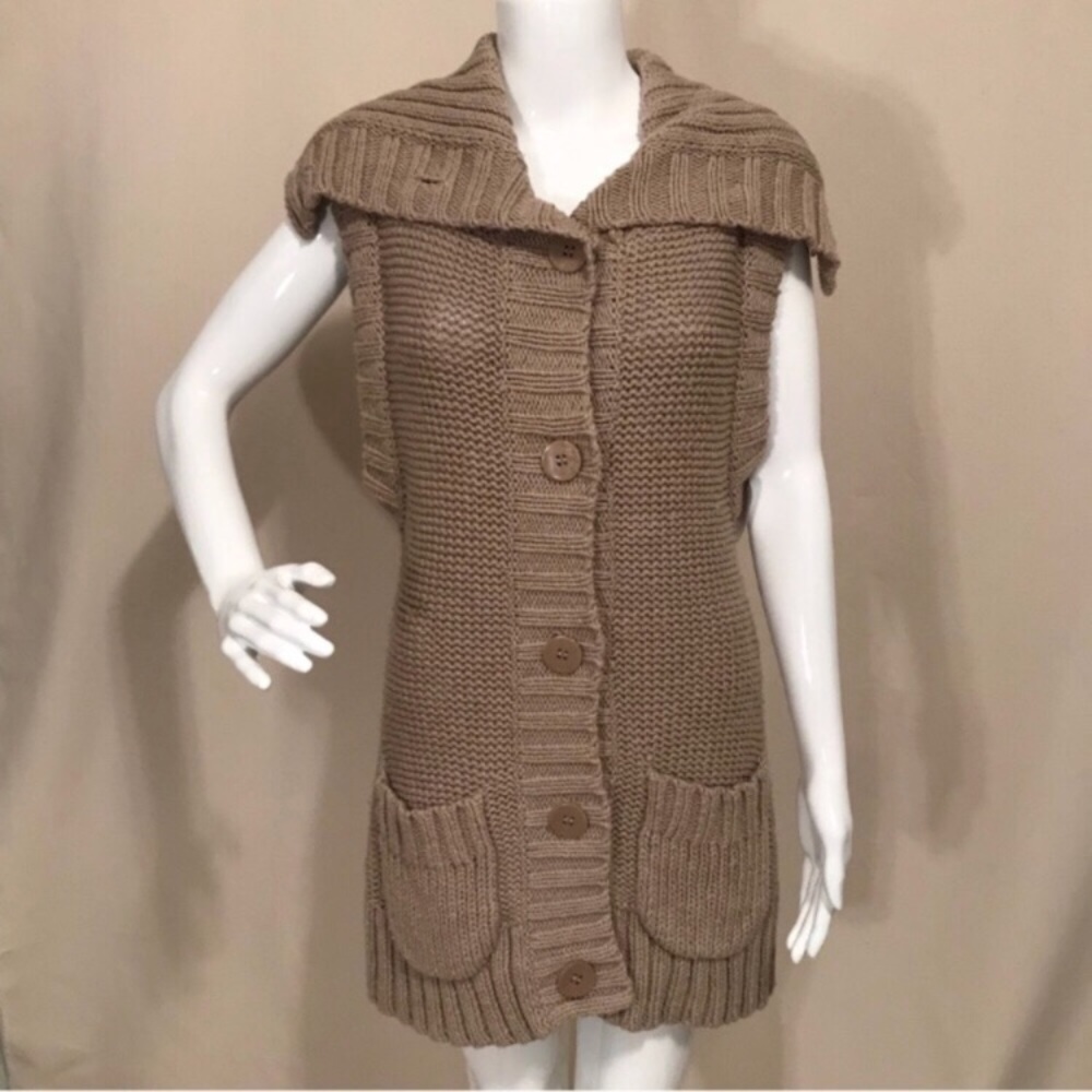 Free People Sleeveless Long Cardigan Size Medium